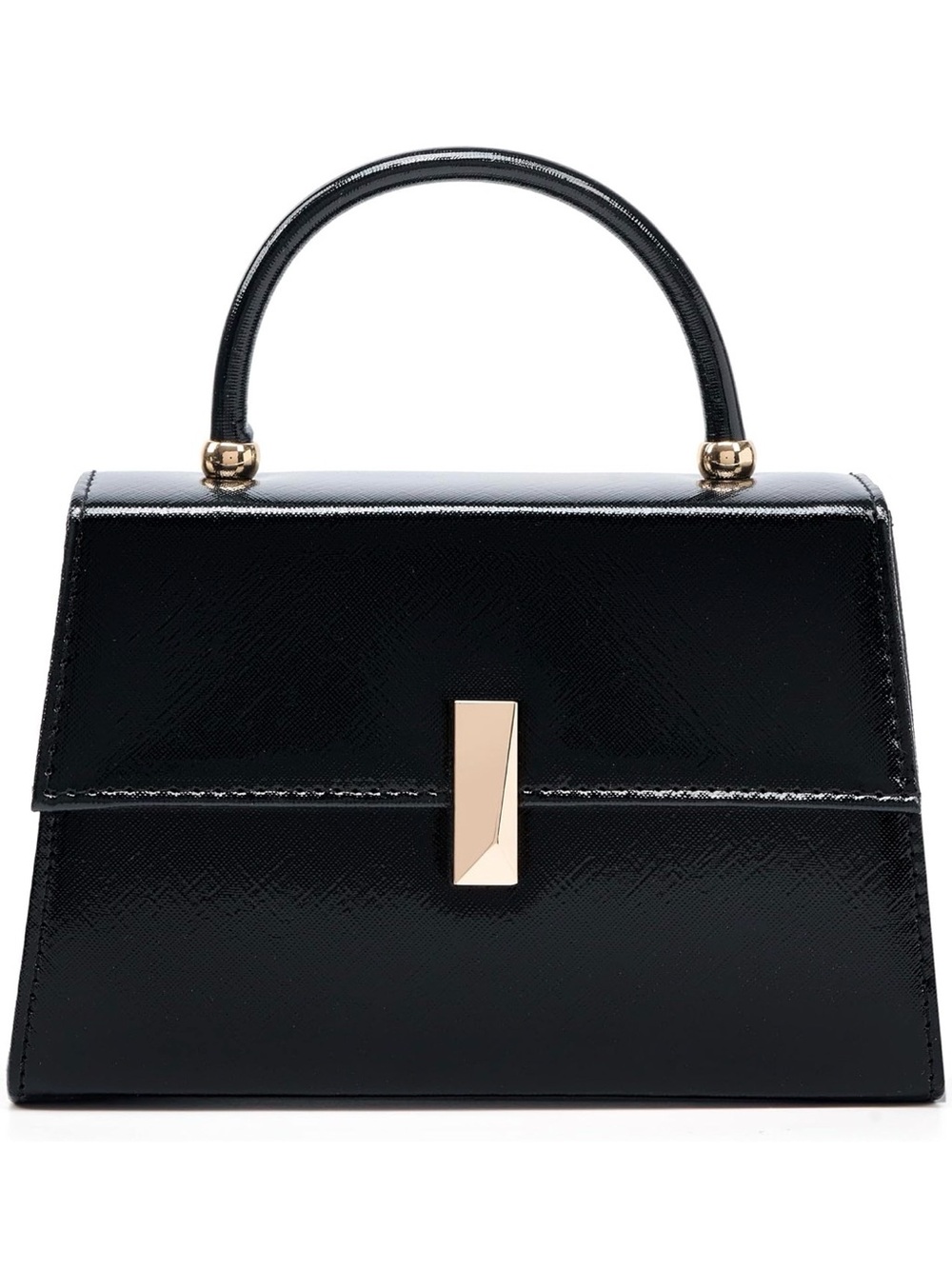 Classic Black Top-Handle Women's Bag with Gold Hardware